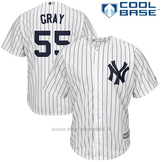 Maglia Baseball Uomo New York Yankees 55 Sonny Grigio Biancohome Cool Base